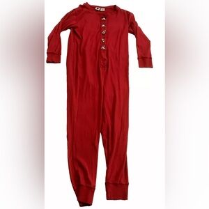 Vtg The Disney Catalog Jumpsuit Pajama Red Butt Flap L/XL Disney Characters